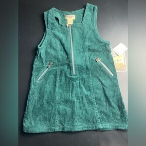 Vintage Northwest Blue corduroy teal size 5 girls romper dress